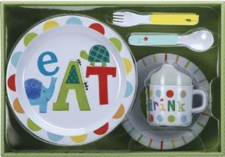 Jill McDonald Kids Melamine Dinnerware Set Alphabet Animals