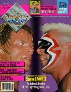 Lex Luger Sting WCW Wrestling Magazine April 1992 Superbrawl II