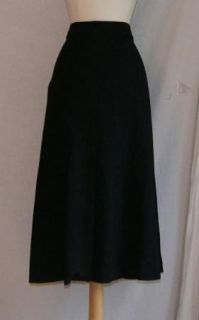 Eileen Fisher Black Wool Stretch Skirt Large L