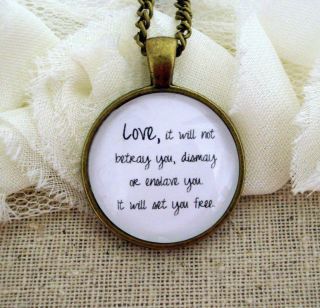 Mumford and Sons Inspired Lyrical Quote Necklace Love It Will not