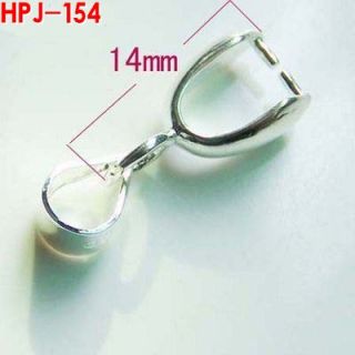 14mm Silver Plated Metal Pendant Bails Clasps 25pcs