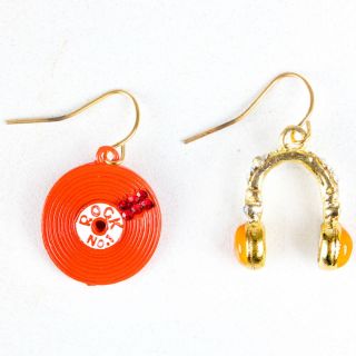  Old School Rock and Roll DJ Spin Record Music Fashion Earrings