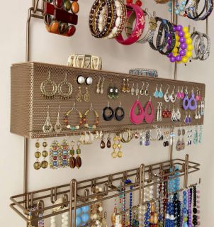 Longstem Bronze Door Jewelry Organizer Earring Storage Patented Rated