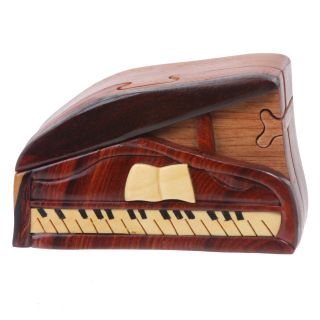  Wooden Musical Instrument Secret Jewelry Puzzle Box Piano