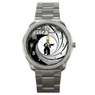 Homer Simpson James Bond 007 New Steel Watch 2011 RARE Hot Item Buy