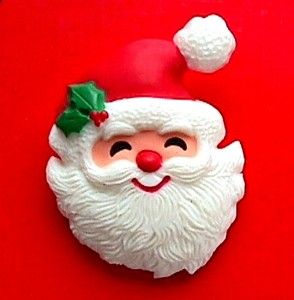  Pin Santa Claus Face Vtg Xmas Jewelry Vintage Lapel Brooch Holiday