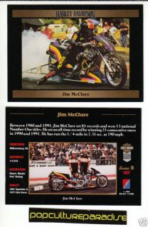 Jim McClure 1992 Harley Davidson Bike Racing Photo Card