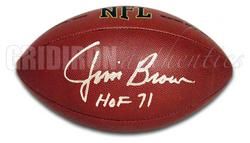 Jim Brown Autographed RARE Wilson Football w HOF 71 Inscription GA
