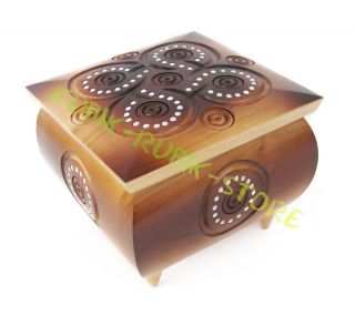 Ukrainian Handmade Wooden Inlaid Jewelry Box Jewel Case Folk Art 4 3