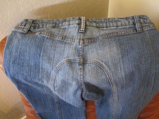 Sodi Light Blue Denim Jeans with Rhinestone Designs Size 9 10