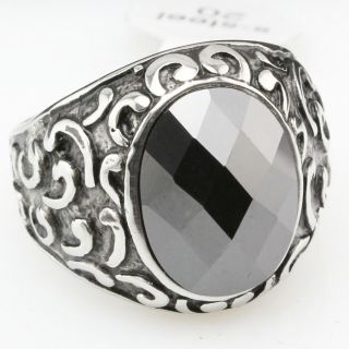  Stone 316L Stainless Steel Rings Jewelry D136 Size 8 9 10 11 5