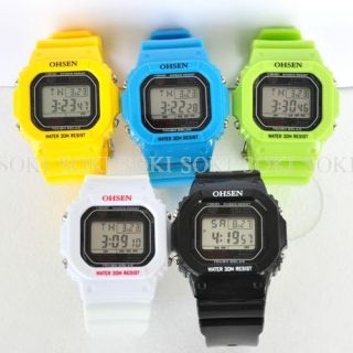  OHSEN 5 Colors Day Date Digital Mens Womens Quartz Wrist Watches W100