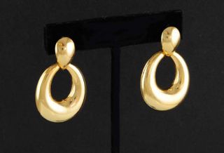 Joan Rivers 14kt Yellow Gold EP Hollywood Bangle Earrings Clip