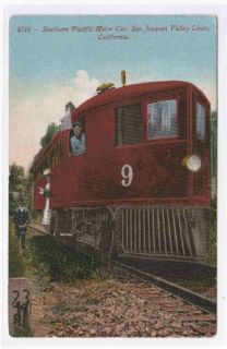  Railroad Motor Car Train San Joaquin California 1910c Postcard
