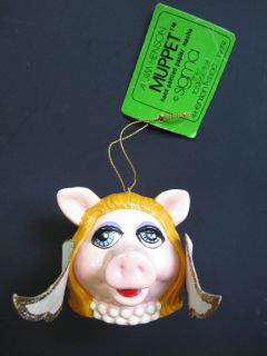 Vintage Miss Piggy Angel Muppet Christmas Ornament Jim Henson
