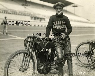 1924 Jim Davis Motorcycle Daredevil Wood Boardtrack Racing Photo