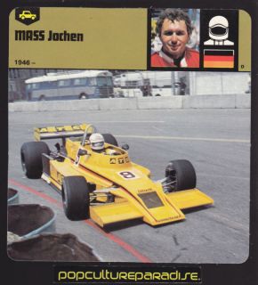 Jochen Mass Germany Race Car Driver Bio Card 1978 ATS