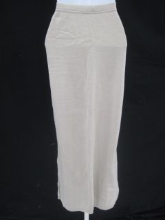 Joan Vass Beige Long Straight Skirt Size 3
