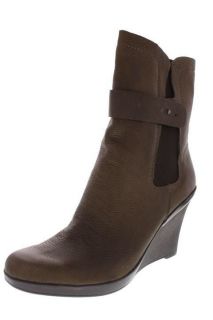 Circa Joan David New Ramonda Gray Leather Ankle Wedge Boots Shoes 6 5