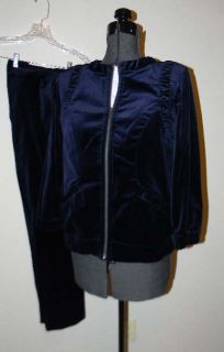 YANSI FUGEL Stretch Cotton Velvet Jacket Pant Set Outfit M 10