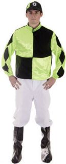 Mens Horse Racing Jockey Fancy Dress Costume Outfit XL