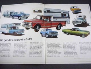 1972 72 GMC Rec Truck Brochure Jimmy Van Pickup Camper