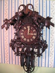 Large Antique Beha Cuckoo Quail Clock No 643