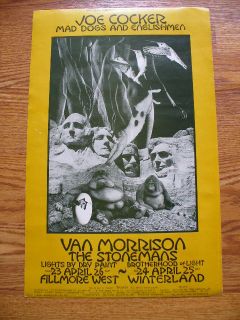 Joe Cocker Van Morrison Fillmore Poster David Singer