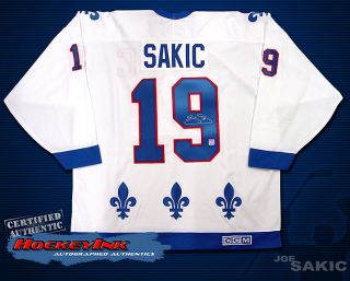 Joe Sakic Quebec Nordiques Signed CCM White Jersey