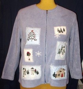  Womens Winter Holiday Snowman Cardigan Sweater 1x Croft Barrow