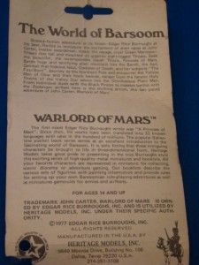Edgar Rice Burroughs John Carter Warloards of Mars Red Martians Radium
