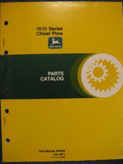 John Deere 1610 Series Chisel Plow Parts Catalog Manual