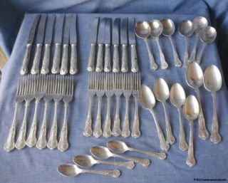  Antique 40 pc Sliver Plated Cutlery Set, Sir John Bennett, V.H, Barker