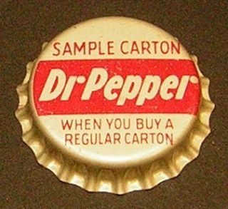 Vintage Dr Pepper Sample Carton Cork Unused Soda Bottle Cap