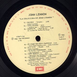 John Lennon The John Lennon Collection Mexican Edition LP