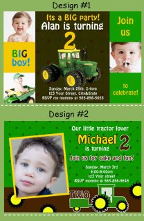 Big Green Tractor Birthday Party Invitations U Print