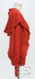 John Galliano Red Knit Oversized Hood Sweater Size Small