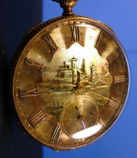 John Harrison Liverpool Pocket Watch Jeweled 14k Gold Case CA 1840  