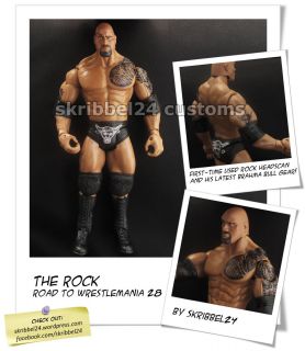 WWE Custom The Rock Samoan Tats John Cena Dwayne Johnson Wrestlemania 28 XXVIII  