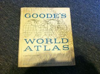 1960 Goodes World Atlas vintage antique book Rand Mcnally 11th edition maps  