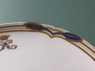 19th CENTURY MINTON HAND PAINTED PORCELAIN CRESCENT PLATE MADE FOR T GOODE Co  