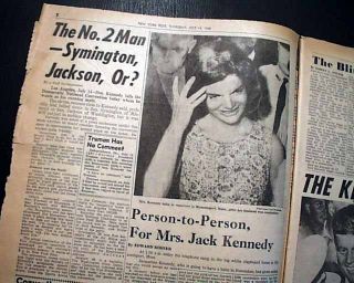 1960 NYC Newspaper John F Kennedy Win Democratic Nomination for President JFK  