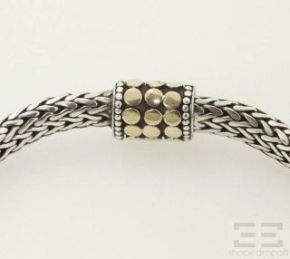 John Hardy Sterling Silver 18K Gold Woven Bracelet Dot Collection  