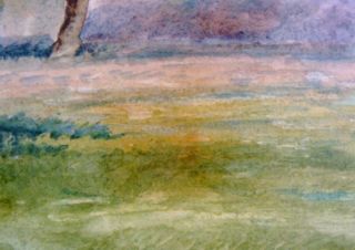 Antique John Jessie Francis Fine Spring Blossoms Landscape W C Painting  