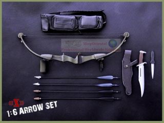 1 6 Scale Action Figure RAMBO STALLONE BOW ARROW KNIFE HOYT ARCHERY BLACK BOW B  