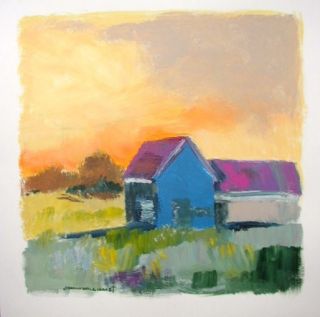 Original Barn Farm Landscape Painting JMW Art John Williams Impressionism  