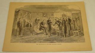 1876 Antique Print DEATH BED OF PRESIDENT ABRAHAM LINCOLN  