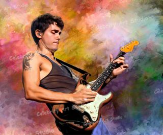 John Mayer Poster ORG Mix Oil Painting Canvas w 1 5" Gallery Wrap Up to 36x29"  