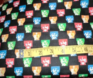 The Beatles Fabric John Ringo George Paul Faces by The Yard Cotton Fabric  