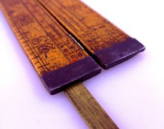 RARE ANTIQUE VICTORIAN J W MITCHELL ROUTLEDGE ENGINEERS RULE GUNTER SLIDE RULER  